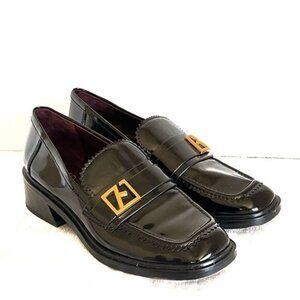 Franco Sarto Gloria Black Patent Leather Loafer Womens Sz 7 5 M